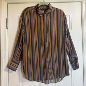 We The Free Mens Button Up Shirt Size Medium Color Multi Striped